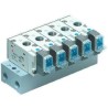 SMC Pneumatic Internal Pilot Manifold Aluminium Body 8 Station 1/4 in Port Size SYJ700