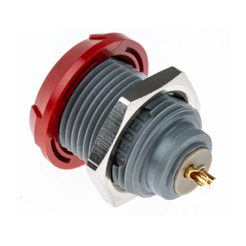 LEMO Circular Connector 2 Contacts Panel Mount Socket Female 600V 10A Polymer Housing IP50 Redel P Series PKG.M0.2GL.LR