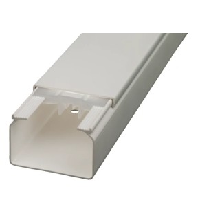 RS PRO White Open Slot PVC Cable Trunking 60mm Width x 40mm Depth x 2m Length W60mm
