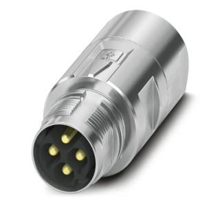 Phoenix Contact Circular Connector Cable Plug, Male, 4 Contacts, M17 Size, 25A Current, 630V, IP67/IP68, M17 PRO 1628960