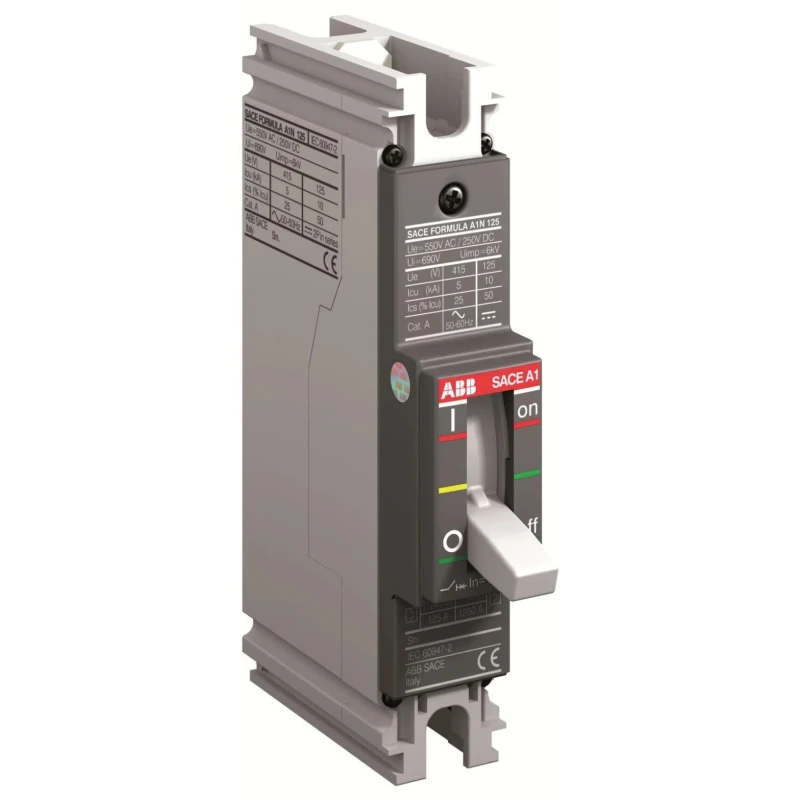 ABB Formula DSA Molded Case Circuit Breaker 1-Pole 125A 25kA Breaking Capacity Fixed 1SDA066696R1