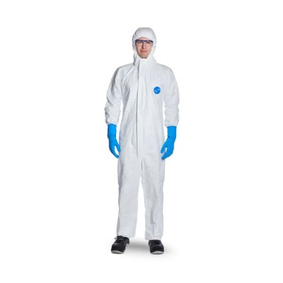 Tyvek White Disposable Coverall, Hooded, Unisex, Size L, Series 500 Xpert D14663977