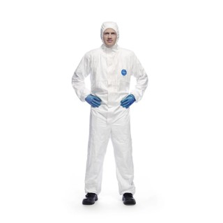 Tyvek White Disposable Coverall, Unisex, Hooded, 3XL Size, 500 Xpert Series D14664003
