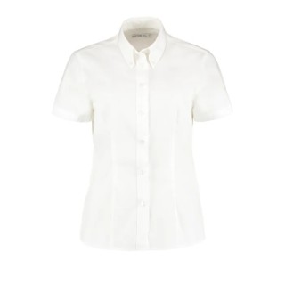 Kustom Kit White Polyester Cotton Long Sleeve Women's Work Shirt Size 112 cm KK701