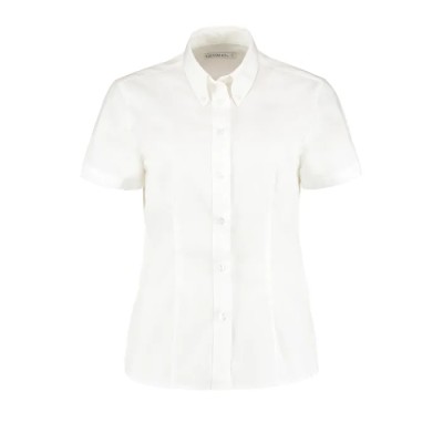 Kustom Kit White Polyester Cotton Long Sleeve Women's Work Shirt Size 112 cm KK701