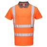 Portwest Orange Unisex Hi Vis Polo Shirt Short Sleeve Button Closure Size S RT22