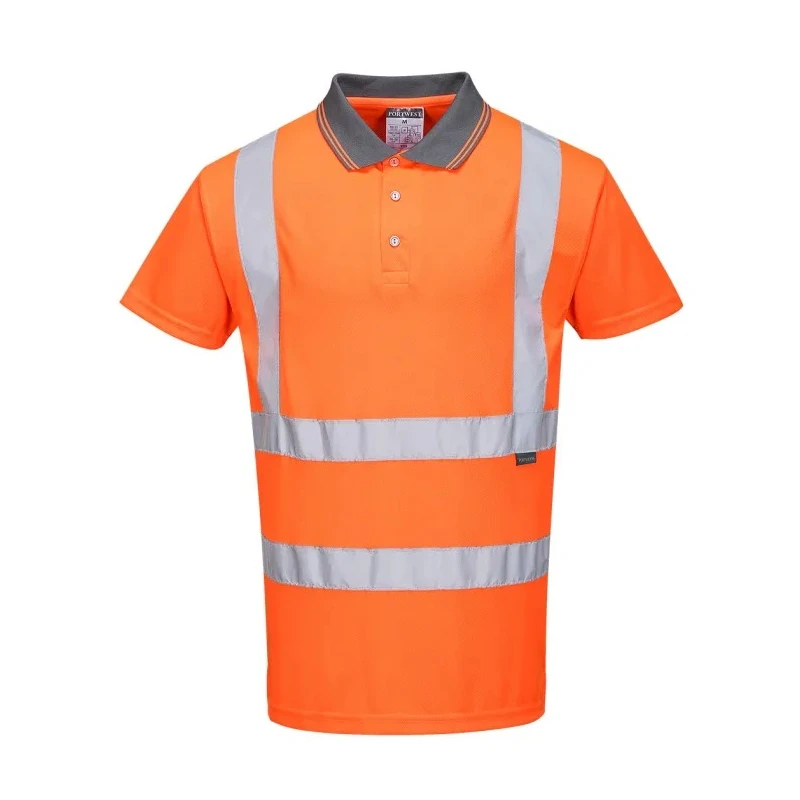 Portwest Orange Unisex Hi Vis Polo Shirt Short Sleeve XL CE EN ISO 20471 RT22