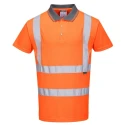 Portwest Orange Unisex Hi Vis Polo Shirt RT22 Button Closure Short Sleeve M RT22