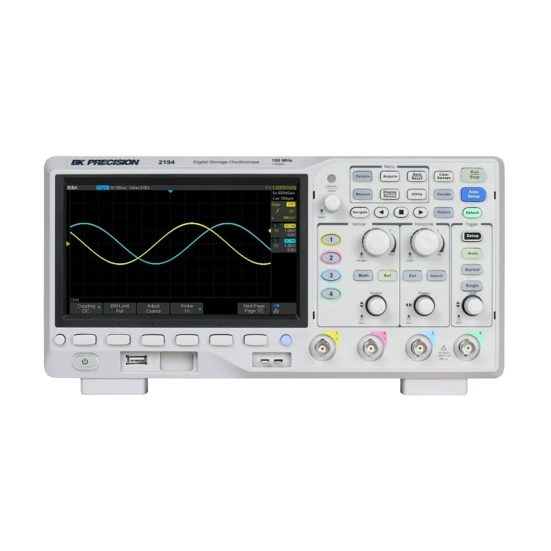 BK Precision 100 MHz Bench Oscilloscope 4-Channel Digital Storage Instrument BK2194