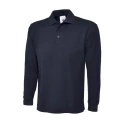Uneek Navy Polyester, Cotton Men’s Long Sleeve Polo Shirt Size 117 to 122 cm UC113