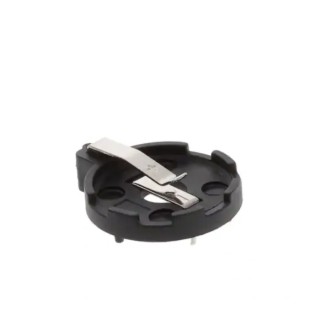 RS PRO CR2032 Battery Holder Leaf Spring Through Hole Polybutylene Terephthalate Body 7.6mm Height 20mm Diameter CR2032