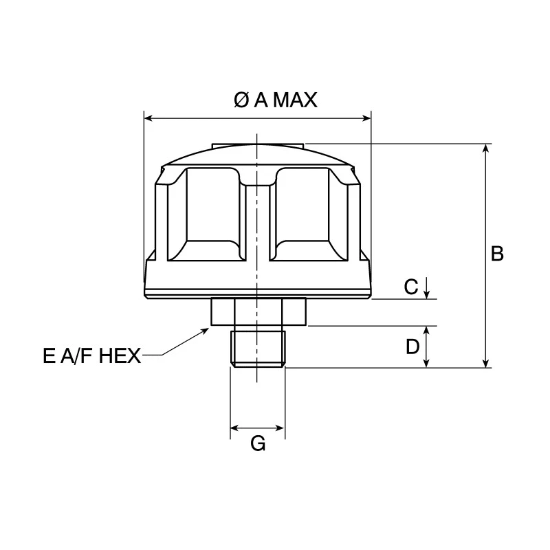 Parker 70 mm Diameter G Thread Hydraulic Breather Cap Glass Filled Nylon Black AB685101