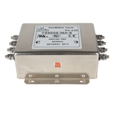 RS PRO 36 A 520V AC 50Hz, 60 Hz Chassis Mount Power Line Filter Screw Termination 3 Phase 237-8775