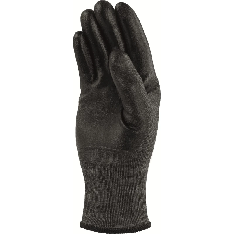 Delta Plus Black Polyurethane Work Gloves, Size 9, Cut Resistant, ANSI EN 388:2016 Safety Standards VECUTD05NO09