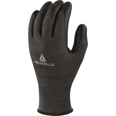 Delta Plus Black Polyurethane Coated Work Gloves Size 8 Cut Resistant Safety Gloves VECUTD05NO08