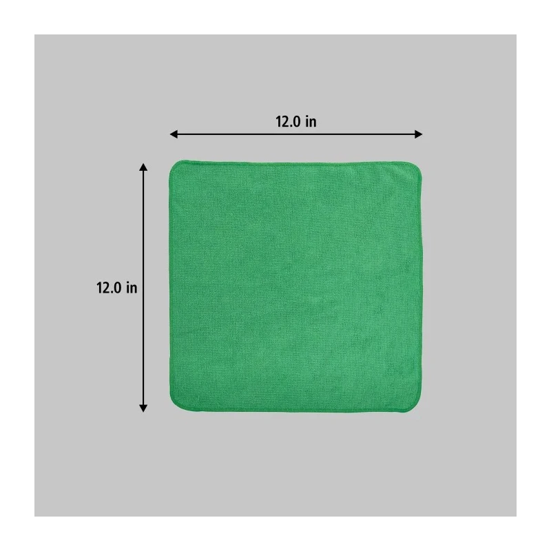Rubbermaid Commercial Products Microfibre Cloths Green 304.8 x 304.8 mm Wet/Dry Use Case of 24 Per Pack 1820578