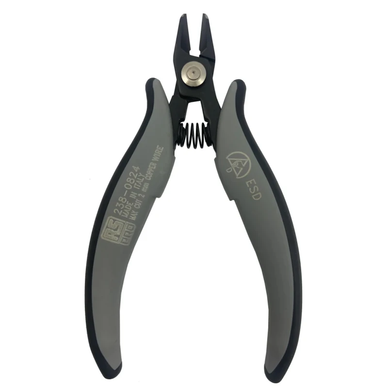 RS PRO ESD Safe Flush Side Cutter Carbon Steel Jaw Plastic Grip 138mm 2mm Cutting Capacity 238-0824