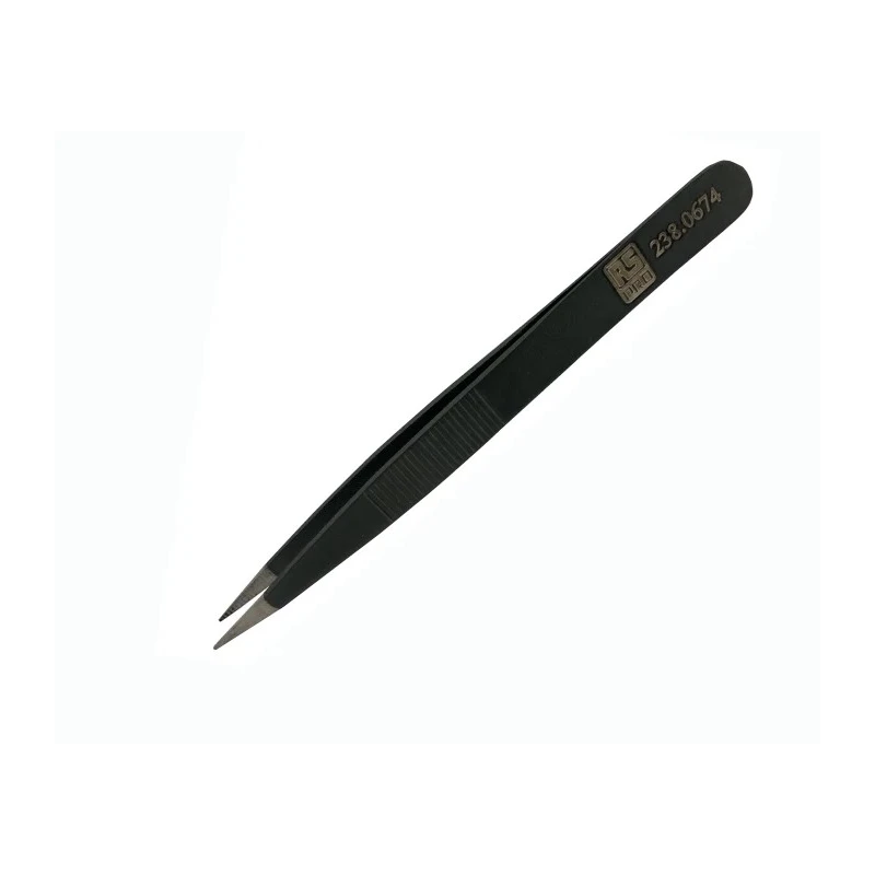 RS PRO Tweezer Low Carbon Austenitic Steel 120mm Strong ESD Safe 238-0674