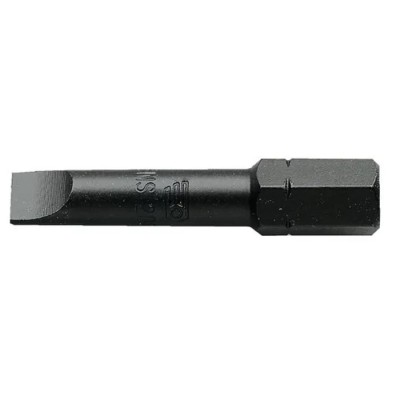 Facom Screwdriver Bit Impact Drive 7.94 mm Drive Size, 14 mm Blade Width, 2.5 mm Blade Thickness, 41 mm Overall ENS.214