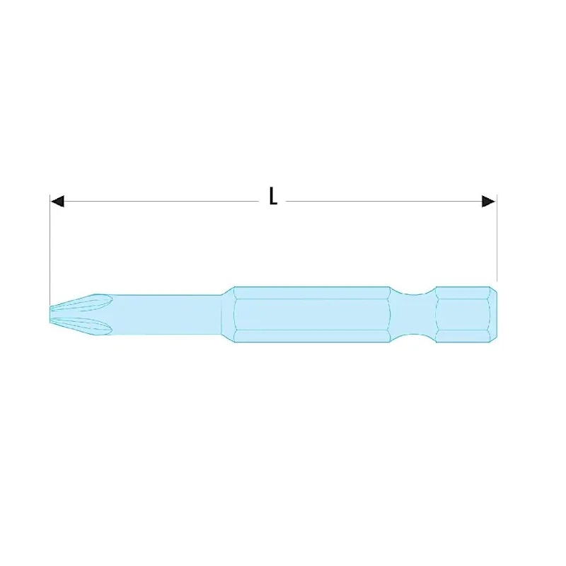 Facom Screwdriver Bit 6 mm Tip, Hex Drive, 6.35 mm Drive Size, 50 mm Overall Length ETORM.606