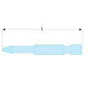 Facom Screwdriver Bit 8 mm Tip, 6.35 mm Hex Drive, 50 mm Overall Length ETORM.608