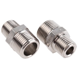 Legris LF3000 Series Male Pneumatic Fitting Brass Nickel Finish R 1/4 Male to R 3/8 Male 0900 13 17