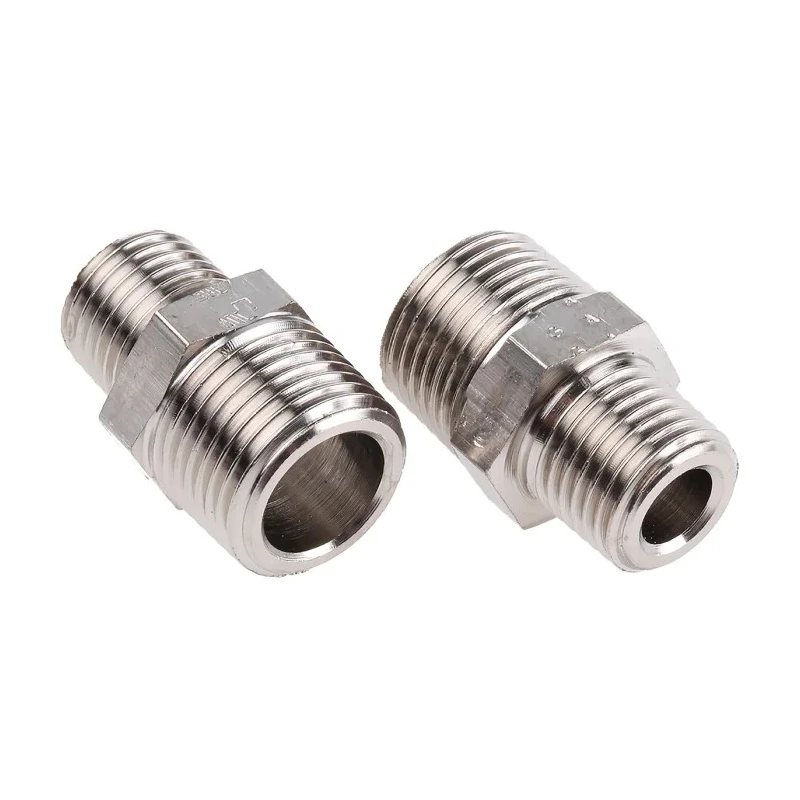 Legris LF3000 Series Male Pneumatic Fitting Brass Nickel Finish R 1/4 Male to R 3/8 Male 0900 13 17