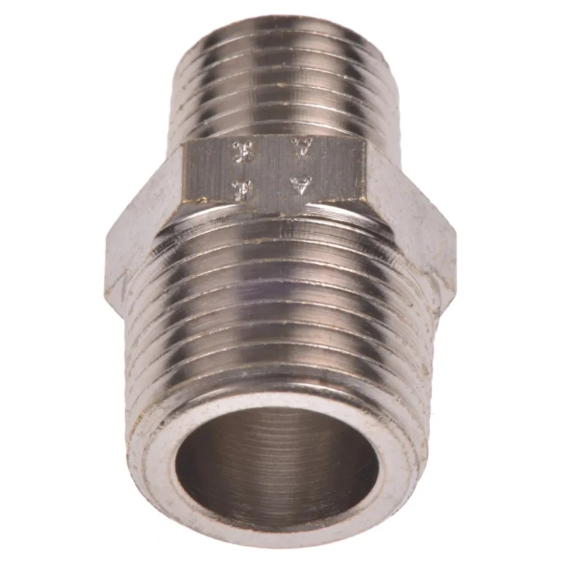 Legris LF3000 Series Male Pneumatic Fitting Brass Nickel Finish R 1/4 Male to R 3/8 Male 0900 13 17