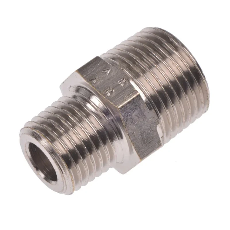 Legris LF3000 Series Male Pneumatic Fitting Brass Nickel Finish R 1/4 Male to R 3/8 Male 0900 13 17