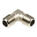 Legris Brass Nickel-Plated Pneumatic Elbow Connector Threaded R 1/4 Male 60 Bar Operating Pressure 0914 00 13