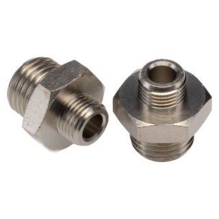Legris LF3000 Series Male Pneumatic Fitting Brass G 1/8 to G 1/4 Threaded, Anodised Nickel Plated 0901 10 13