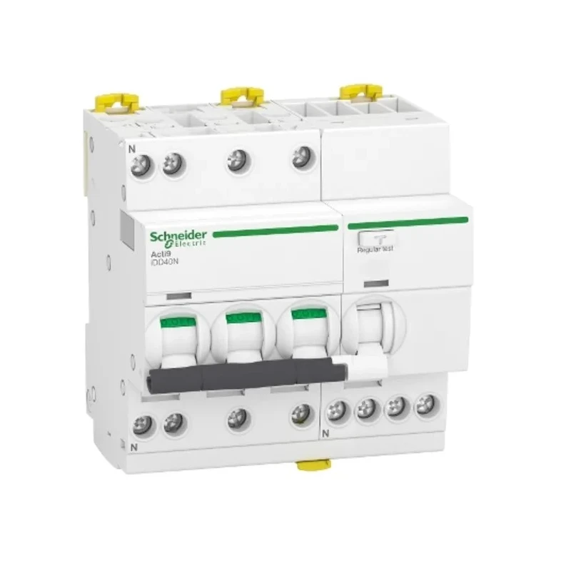 Schneider Electric Residual Current Circuit Breaker with Overload Protection, 20A Current Rating, 3-Pole, 30 mA Trip A9DA3720