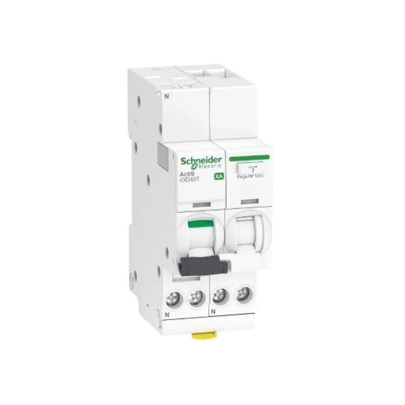 Schneider Electric Residual Current Circuit Breaker with Overload Protection, 20A Current Rating, 1-Pole, 30 mA Trip A9DP2620