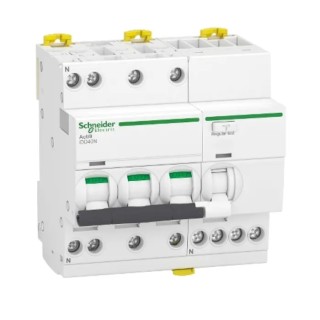 Schneider Electric Residual Current Circuit Breaker with Overload Protection 25A Current Rating 3-Pole 300 mA Trip A9DA7725