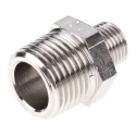 Legris LF3000 Series Male Pneumatic Fitting Brass Threaded R 1/4 to R 1/2 Male Nickel Finish 0900 13 21