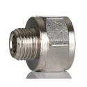 Legris Male/Female Pneumatic Fitting Brass Threaded G 1/4 to G 3/8 Nickel Plated LF3000 Series 0906 13 17