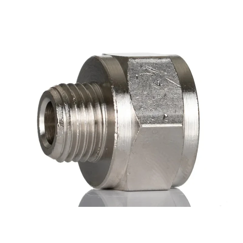 Legris Male/Female Pneumatic Fitting Brass Threaded G 1/4 to G 3/8 Nickel Plated LF3000 Series 0906 13 17