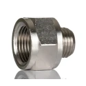 Legris Male/Female Pneumatic Fitting Brass Threaded G 1/4 to G 3/8 Nickel Plated LF3000 Series 0906 13 17