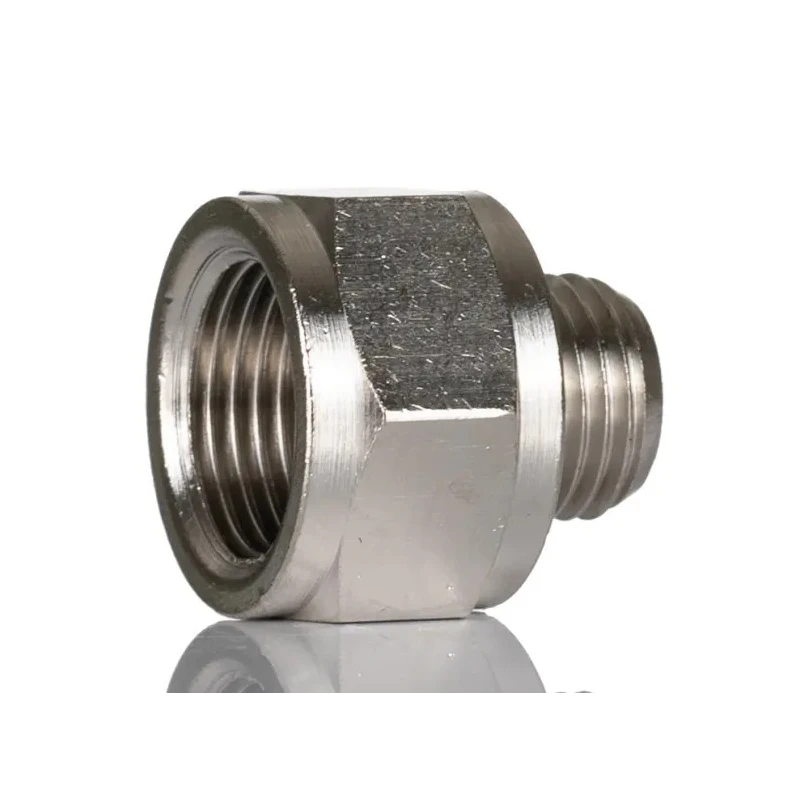 Legris Male/Female Pneumatic Fitting Brass Threaded G 1/4 to G 3/8 Nickel Plated LF3000 Series 0906 13 17