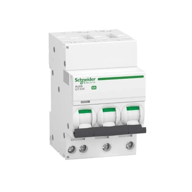Schneider Electric Acti9 Acti9 iDT40K XA Miniature Circuit Breaker, 3+N-Pole, 10A, Type C, 230V AC, 4500 A Breaking A9PK1710