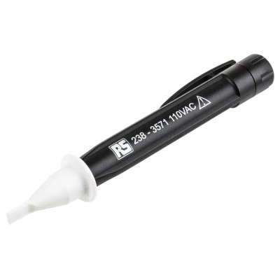 RS PRO Non-Contact Voltage Indicator Battery Powered Pen Style with Nylon Tip 110V Range 90 to 400Vac 238-3571