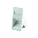 Telegartner Faceplate with 1 RJ45 Outlet, 25mm Width, 50mm Height, ABS Material, Shuttered, White H02010A0069
