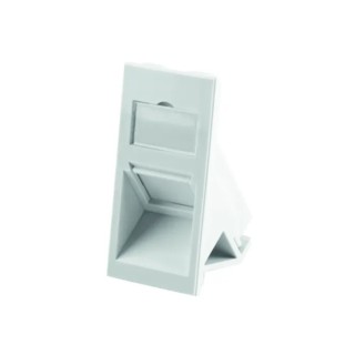 Telegartner Faceplate with 1 RJ45 Outlet, 25mm Width, 50mm Height, ABS Material, Shuttered, White H02010A0069
