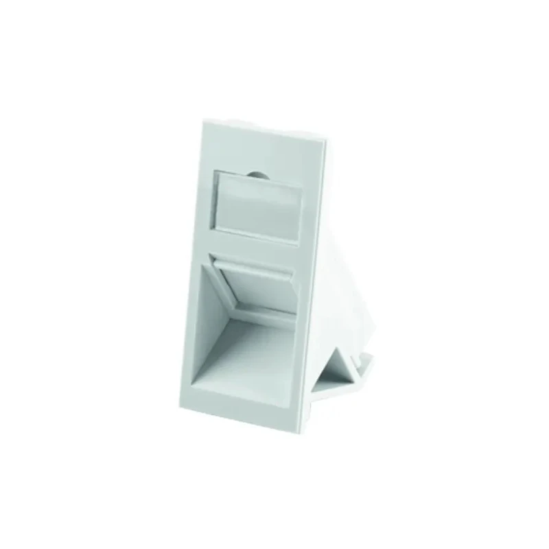 Telegartner Faceplate with 1 RJ45 Outlet, 25mm Width, 50mm Height, ABS Material, Shuttered, White H02010A0069