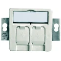 Telegartner Double Gang Flush Mount Faceplate White ABS Material 50 mm x 50 mm H02010A0081
