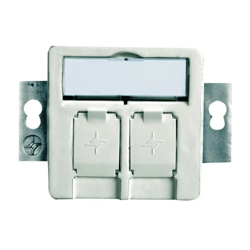 Telegartner Double Gang Flush Mount Faceplate White ABS Material 50 mm x 50 mm H02010A0081