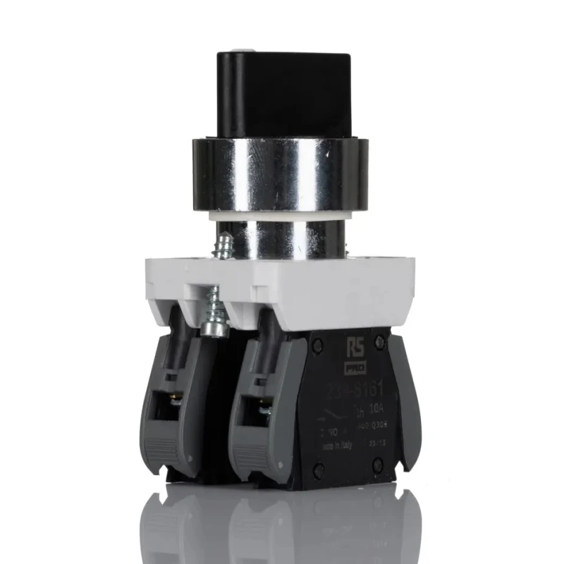 RS PRO Short Lever Selector Switch 2 NO 22.5 mm Cutout Diameter 3 Positions 238-3954