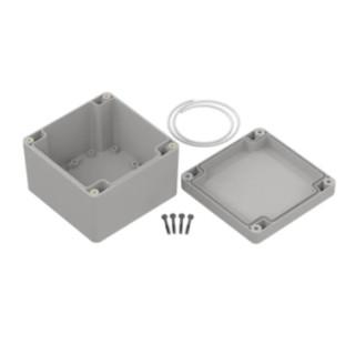 RS PRO Light Grey Transparent Lid Polycarbonate Enclosure IP67 IK07 74.7 mm x 105 mm x 105 mm 238-4005