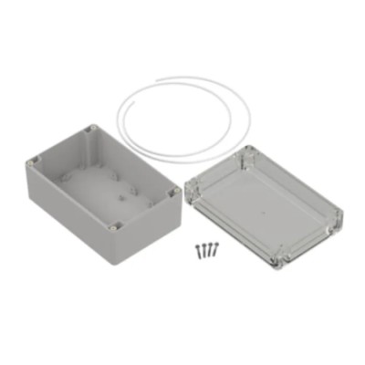 RS PRO Light Grey Transparent Lid Polycarbonate Enclosure IP67, 90.3 mm x 180.1 mm x 120.1 mm 238-4044