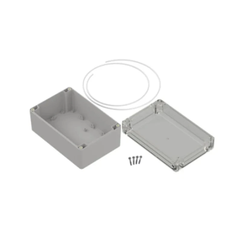RS PRO Light Grey Transparent Lid Polycarbonate Enclosure IP67, 90.3 mm x 180.1 mm x 120.1 mm 238-4044